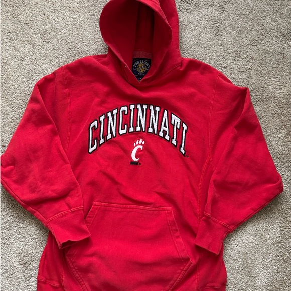 #264 VINTAGE Steve & Barry's Red Hooded Sweater - Picture 1 of 7